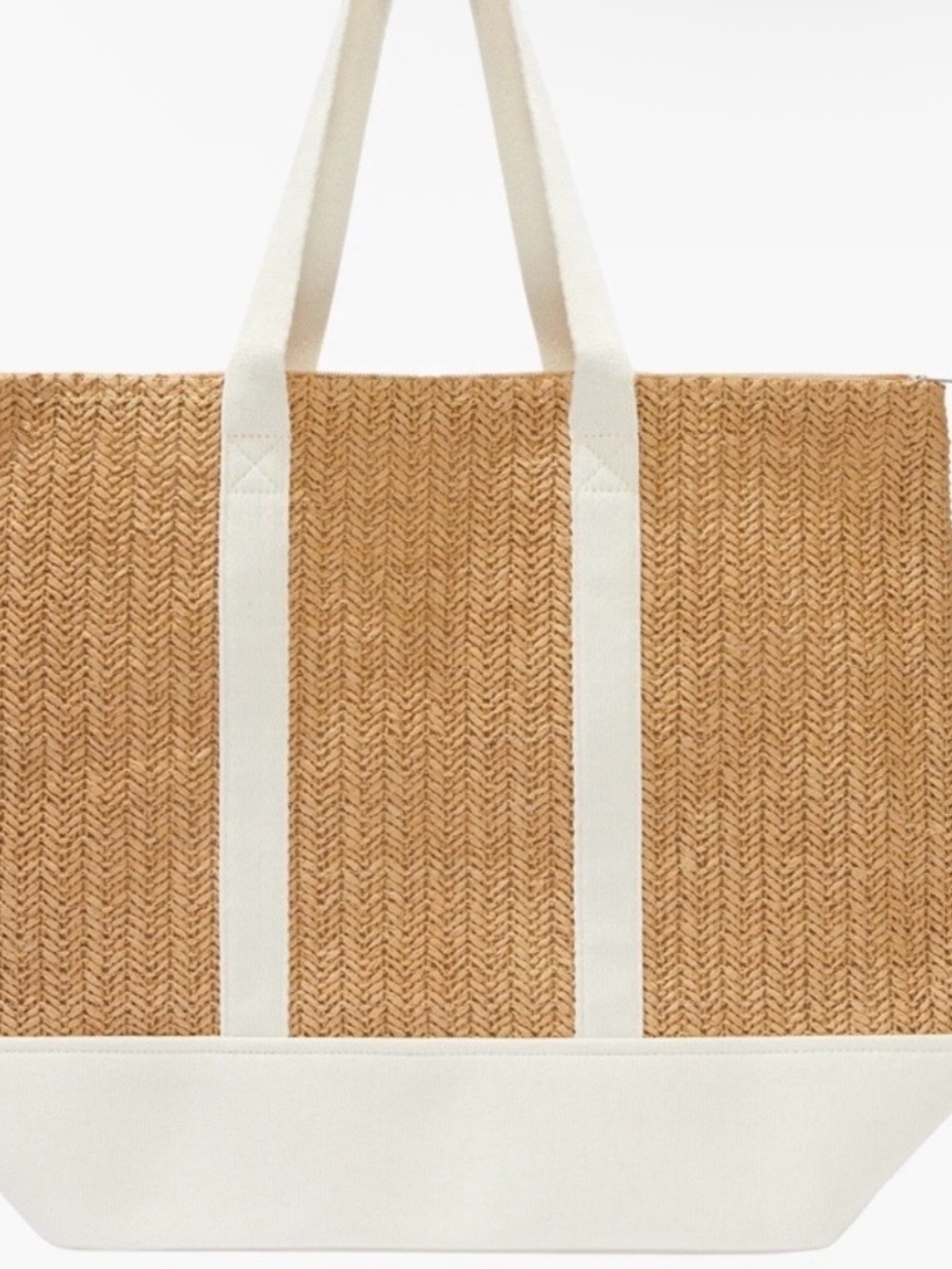 Show Me Your MuMu Straw Tote with Cream Trim